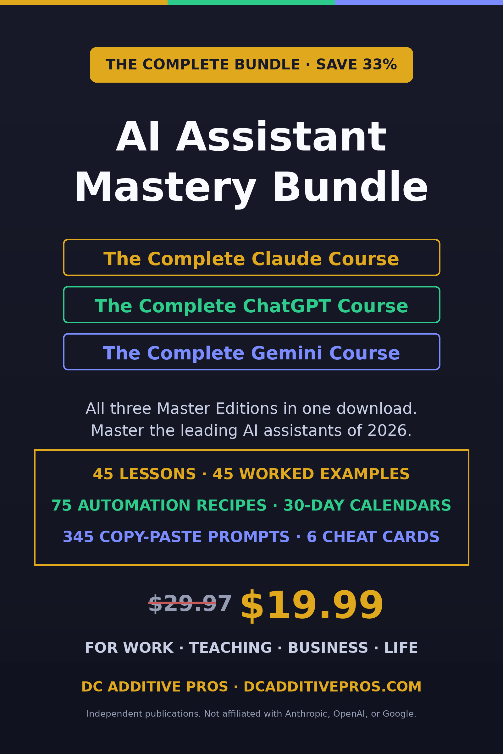 The Complete AI Assistant Mastery Bundle: Claude, ChatGPT, and Gemini courses