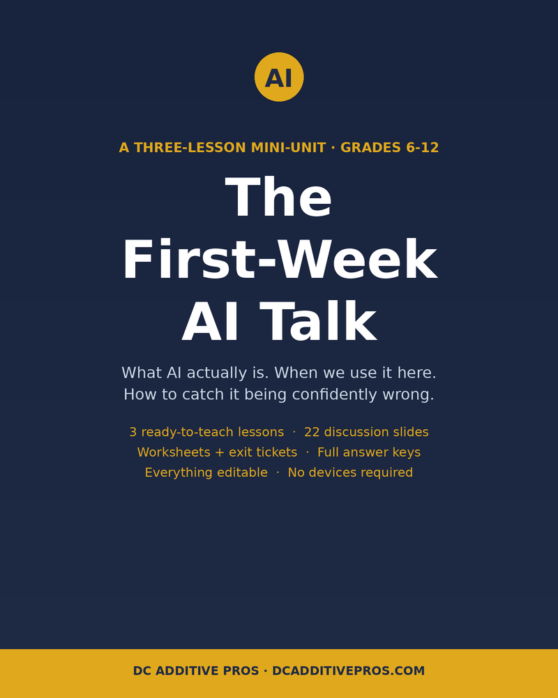 The First-Week AI Talk: 3 Ready-to-Teach Lessons for Grades 6-12