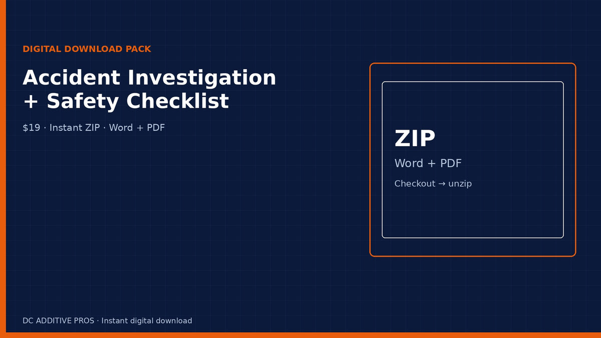 Accident Investigation Form + Workplace Safety Checklist (Download)