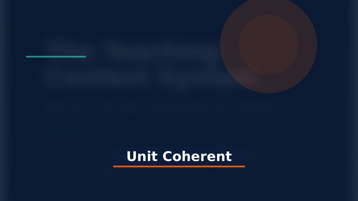 Teaching Context System style cover with Unit Coherent title