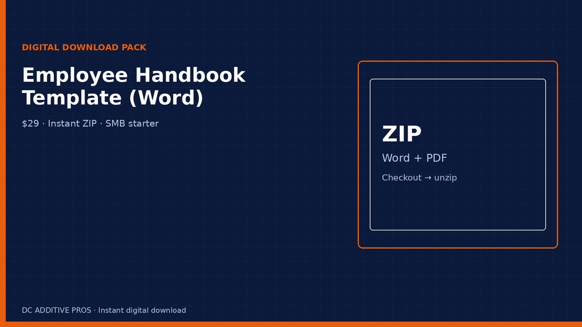 Employee Handbook Template for Small Business (Word Download)