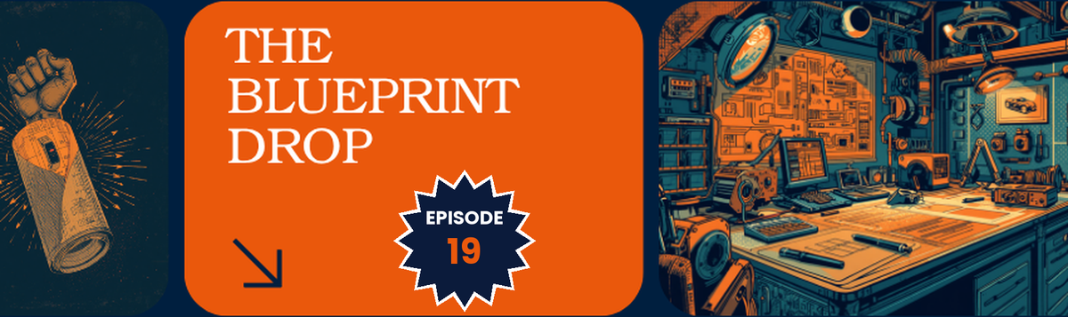 Episode 19: The Blueprint Drop. Comic-style cover about Google releasing Fitbit Air CAD blueprints for 3D printed accessories.