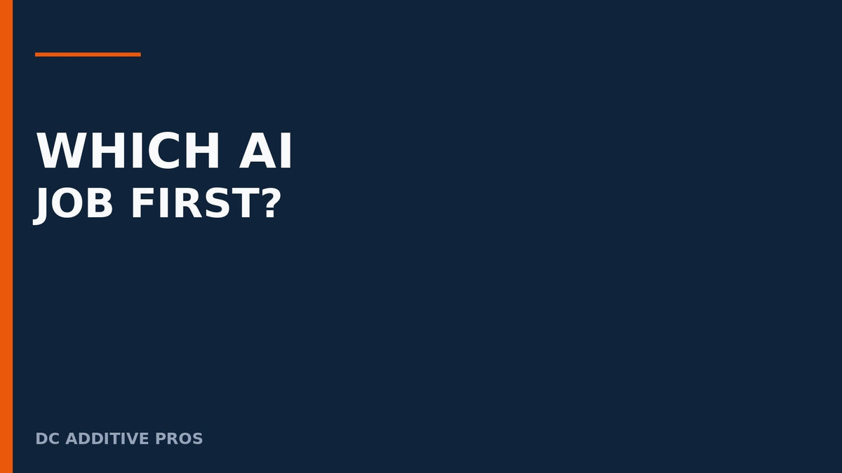 Navy cover with orange accent reading WHICH AI JOB FIRST?
