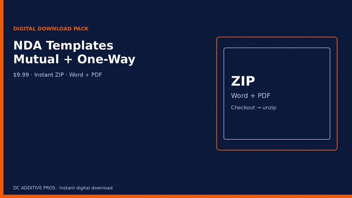 NDA Template Pack: Mutual and One-Way Word Download