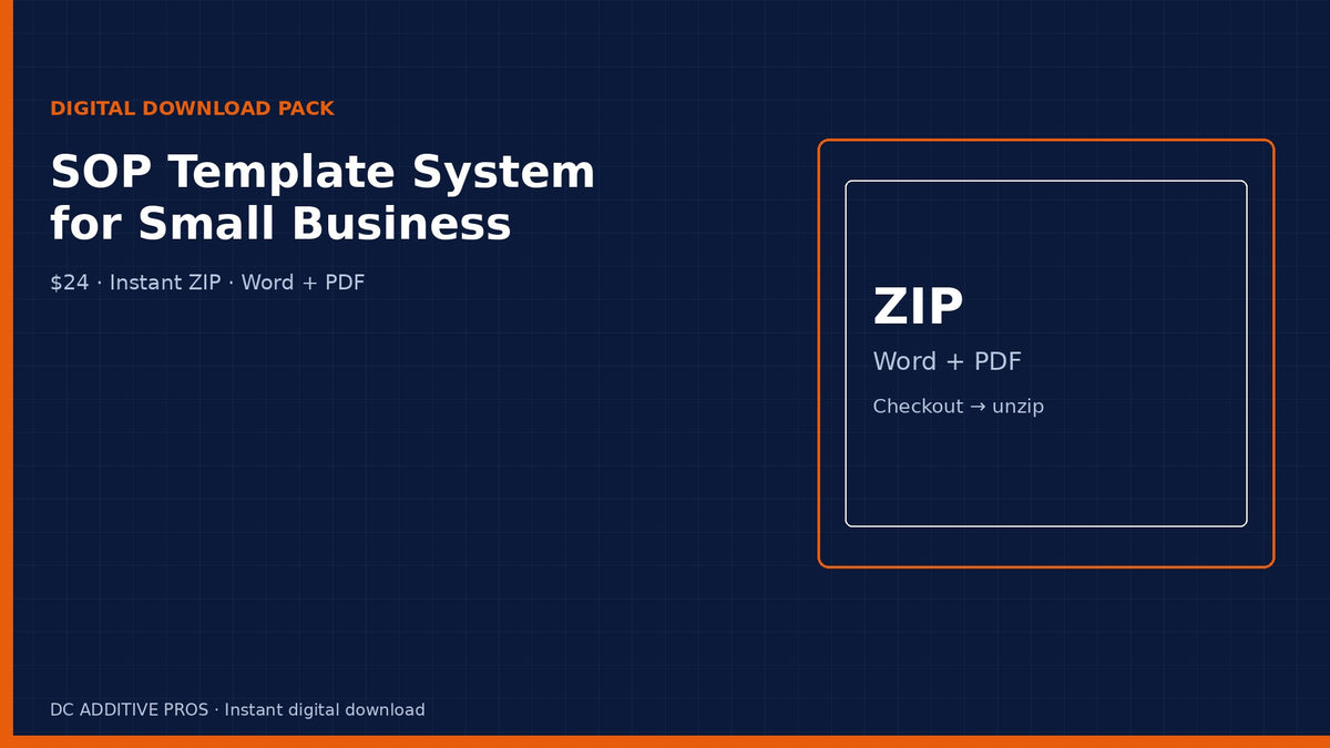 SOP Template for Small Business (Editable Word System)