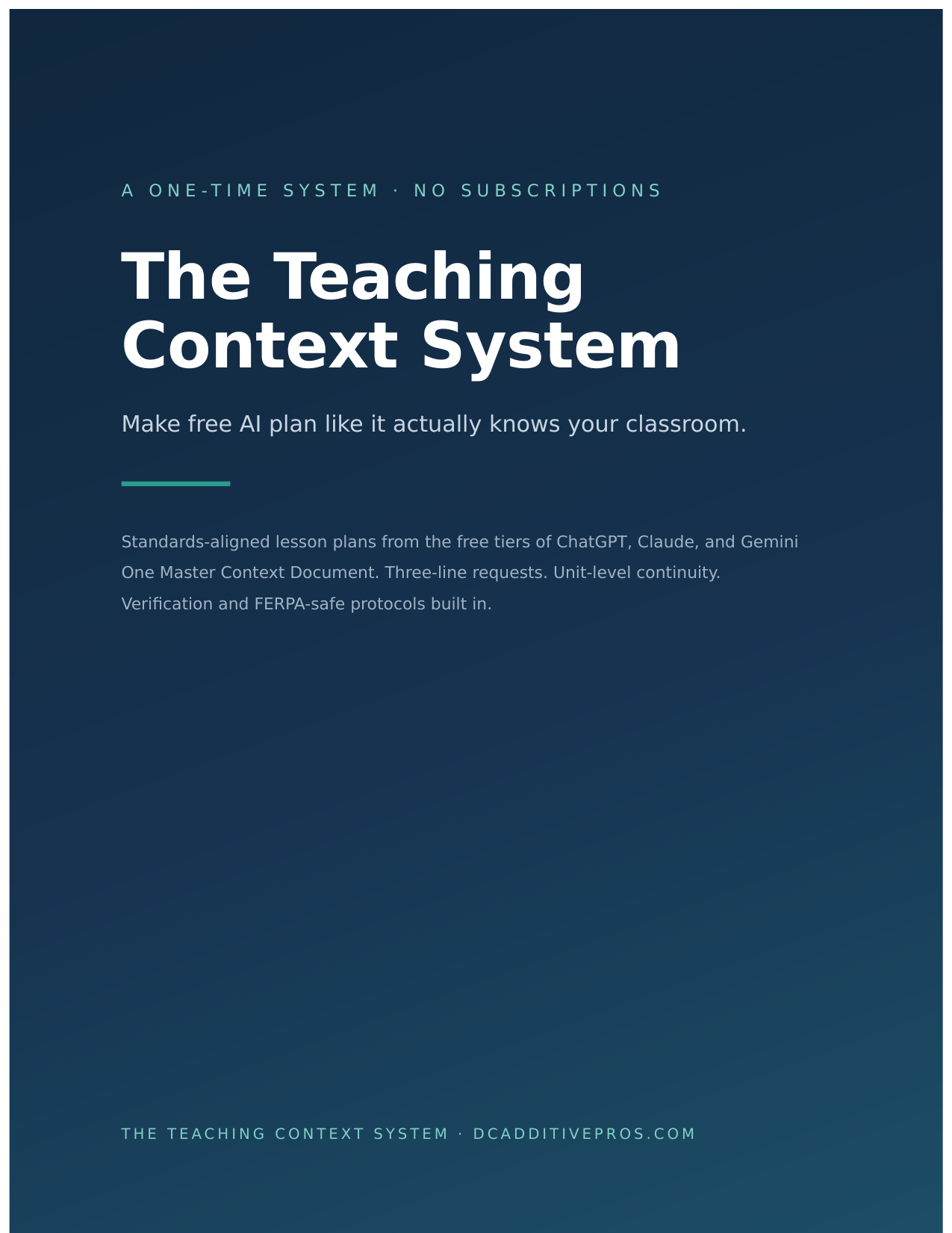 The Teaching Context System: make free AI plan like it actually knows your classroom