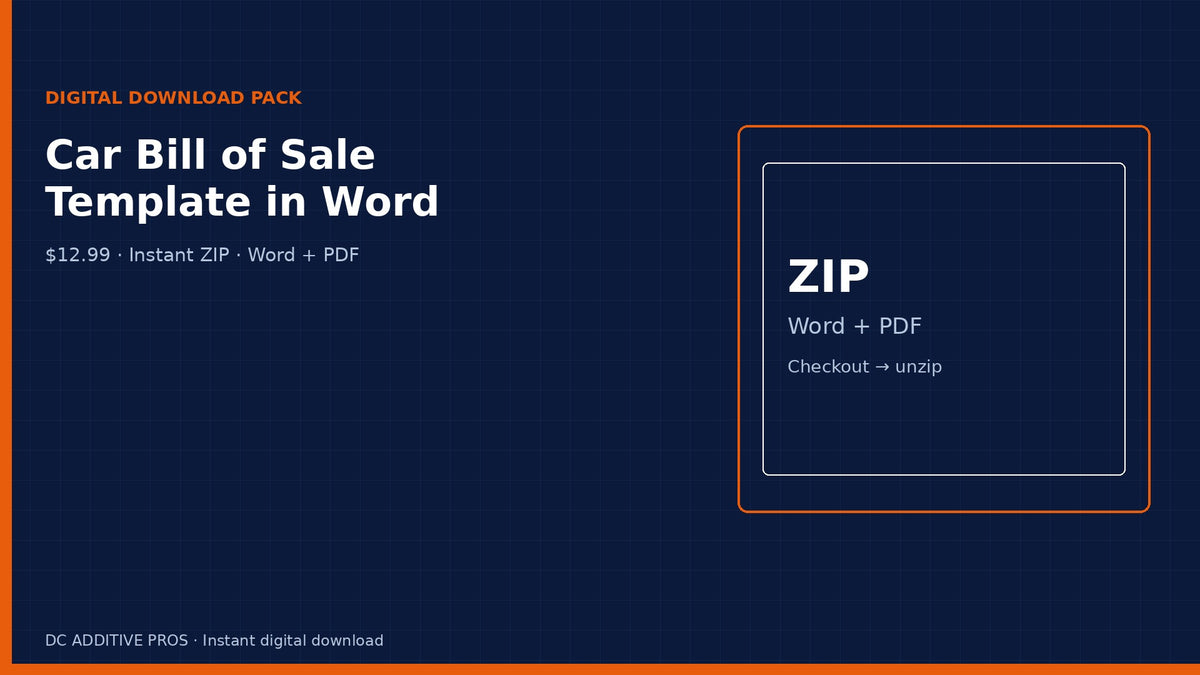 Where to Get a Car Bill of Sale Template in Word