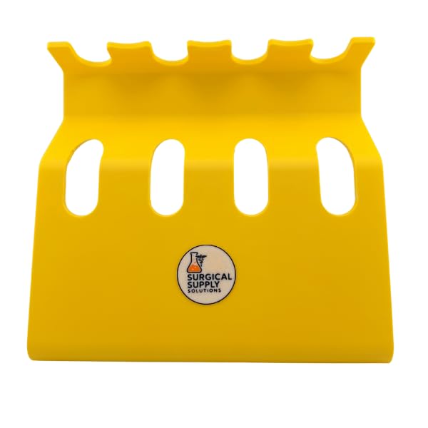 Universal Pipette Holder, 4 Position Bench Stand for Laboratory Pipettes, Fits Most Major Brands up to 27.5 mm Handle, Yellow, Made in USA