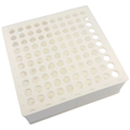 15mL Conical Centrifuge Tube Rack, 100 Place 10x10 Alphanumeric Grid with Drain Holes | White, Made in USA