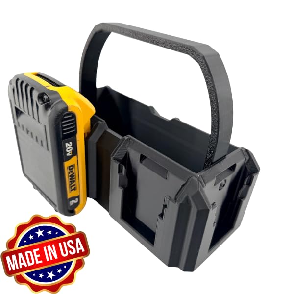 DeWalt Battery Organizer Carrier, Holds 6 20V MAX 60V XR FlexVolt PowerStack Batteries | Heavy Duty Engineered Polymer with Integrated Tray | Made in USA