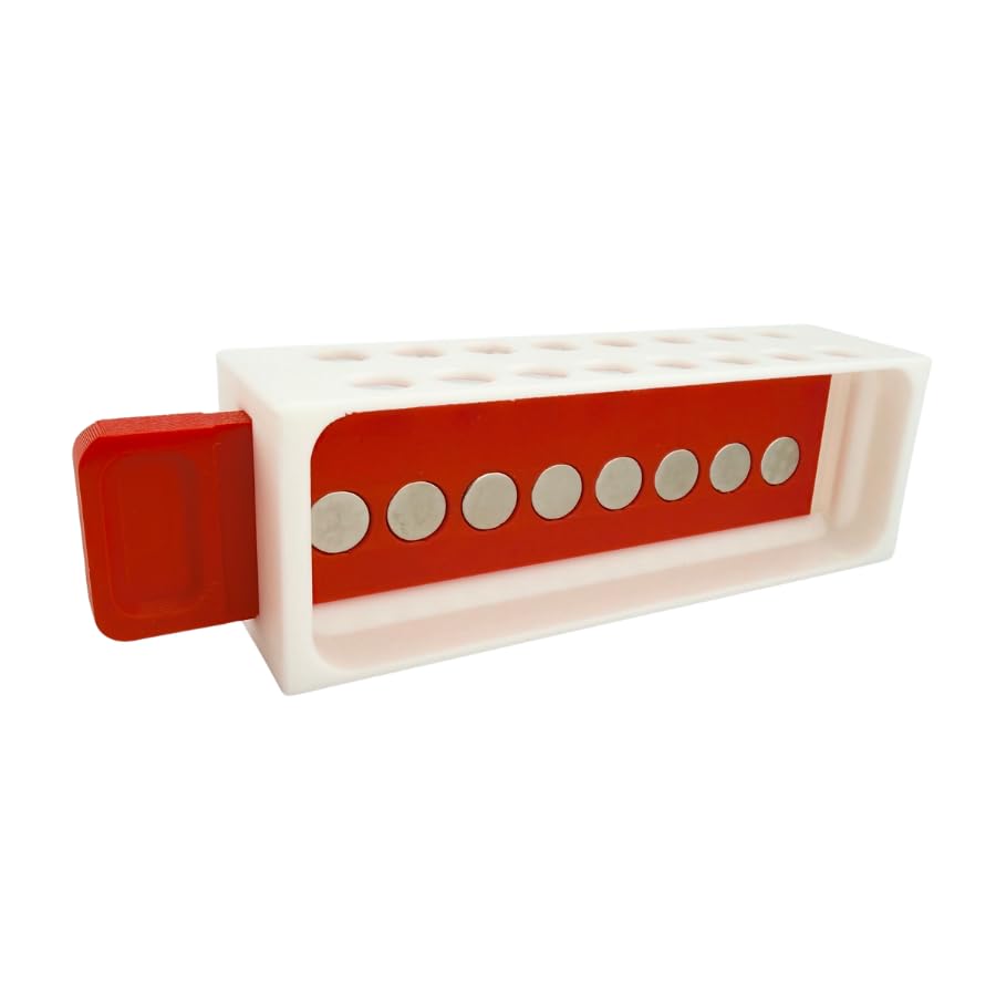Magnetic Separation Rack for 1.5 mL and 2.0 mL Centrifuge Tubes, 16-Tube Capacity with Sliding Magnet Bar | Made in USA