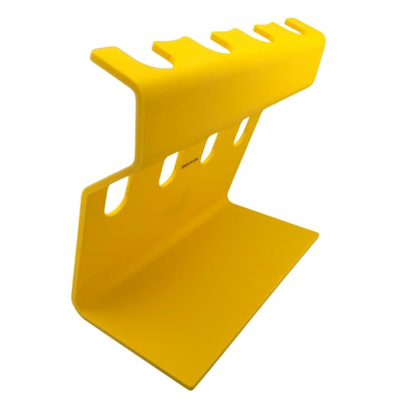 Universal Pipette Holder, 4 Position Bench Stand for Laboratory Pipettes, Fits Most Major Brands up to 27.5 mm Handle, Yellow, Made in USA