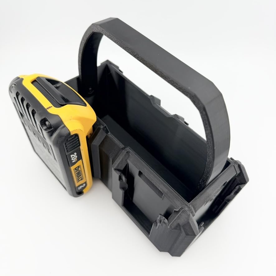 DeWalt Battery Organizer Carrier, Holds 6 20V MAX 60V XR FlexVolt PowerStack Batteries | Heavy Duty Engineered Polymer with Integrated Tray | Made in USA