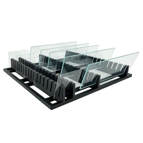 Microscope Slide Rack, 18-Position Slide and Cover Slip Organizer Stand for Laboratory Use | Durable Bench Storage Holder | Made in USA