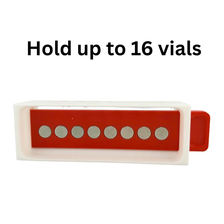 Magnetic Separation Rack for 1.5 mL and 2.0 mL Centrifuge Tubes, 16-Tube Capacity with Sliding Magnet Bar | Made in USA
