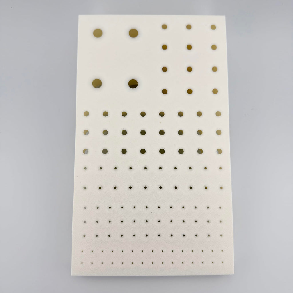 Multi-Size Polymer Test Tube Rack Holder, 134 Holes for 5-28mm Tubes, Lab Centrifuge Tube Stand Organizer with Stepped Layout, USA Made (White)