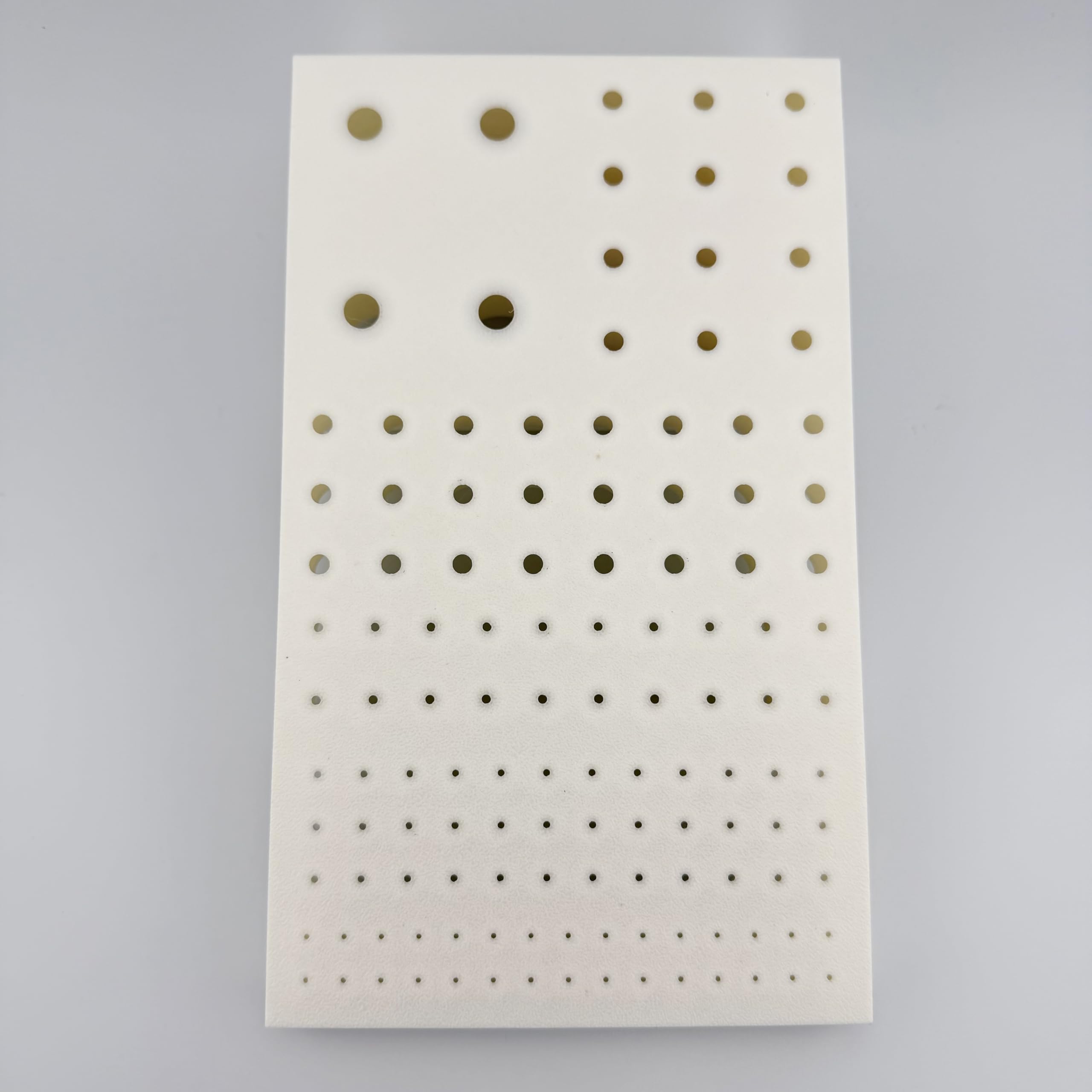 Multi-Size Polymer Test Tube Rack Holder, 134 Holes for 5-28mm Tubes, Lab Centrifuge Tube Stand Organizer with Stepped Layout, USA Made (White)