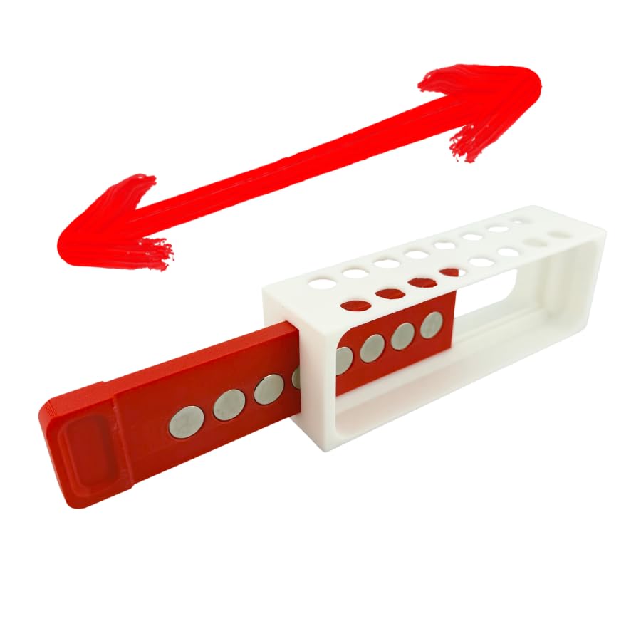 Magnetic Separation Rack for 1.5 mL and 2.0 mL Centrifuge Tubes, 16-Tube Capacity with Sliding Magnet Bar | Made in USA