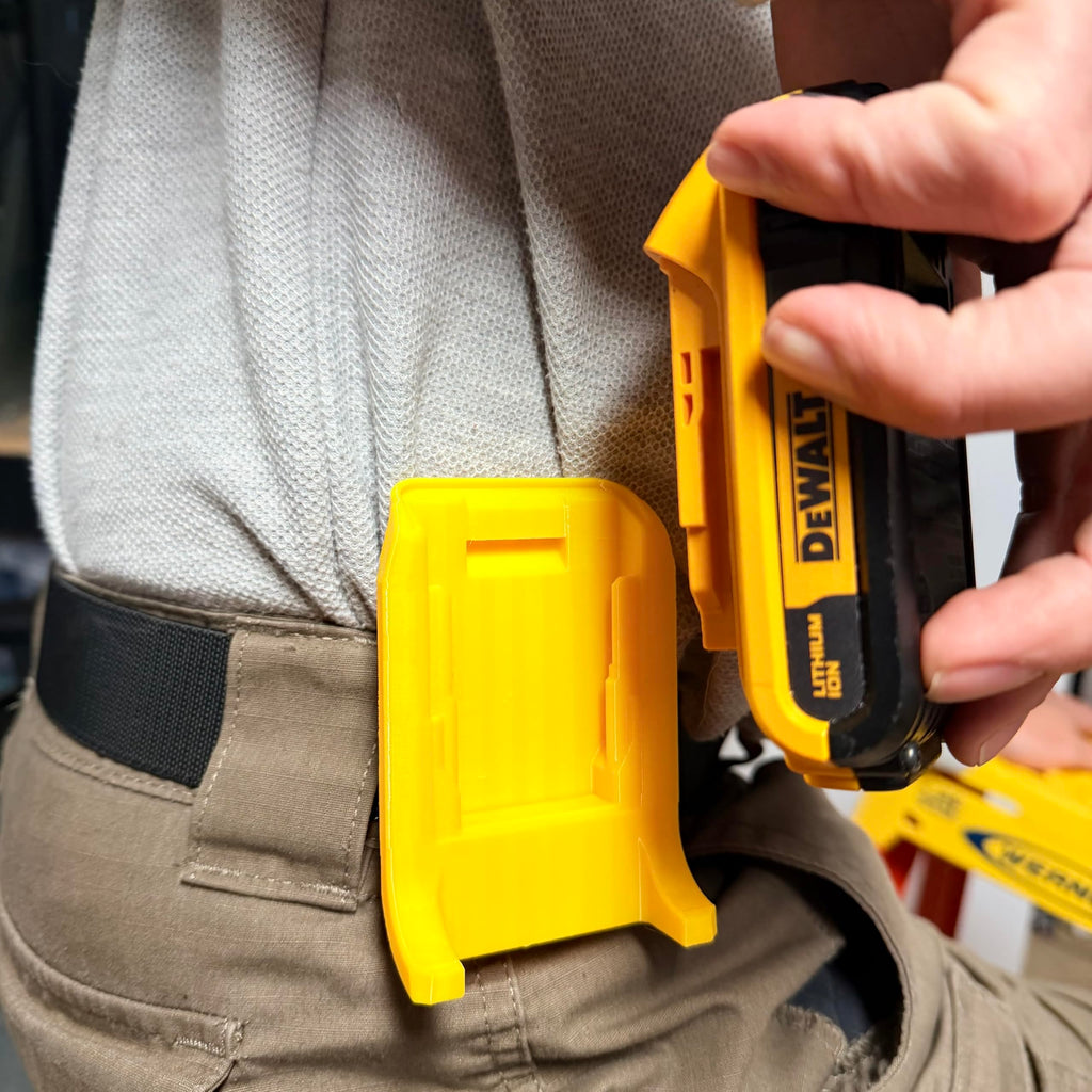 DeWalt 20V MAX Battery Belt Clip Holder 2-Pack Compatible with 60V XR FlexVolt PowerStack, Yellow | Made in USA