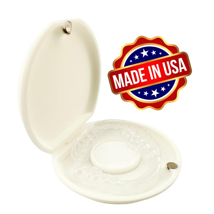 Retainer and Aligner Case with Airtag Slot, Magnetic Closure Protective Storage Box for Clear Dental Trays | Compact Travel Holder | Made in USA