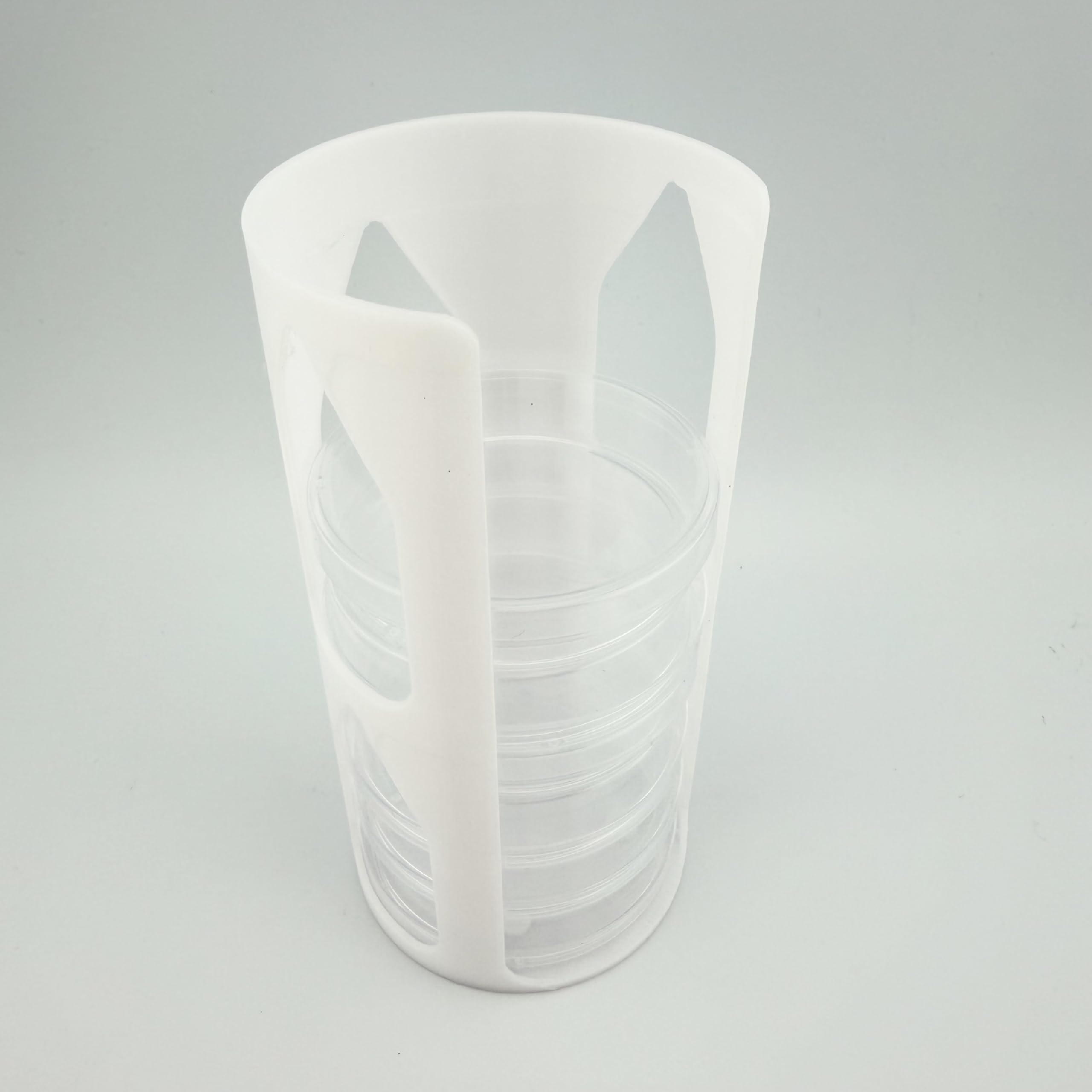 Petri Dish Holder for 90 mm Plates, 13-Plate Vertical Storage Organizer for Lab Benches, White Laboratory Rack, Fits Standard 90x15 mm Culture Dishes