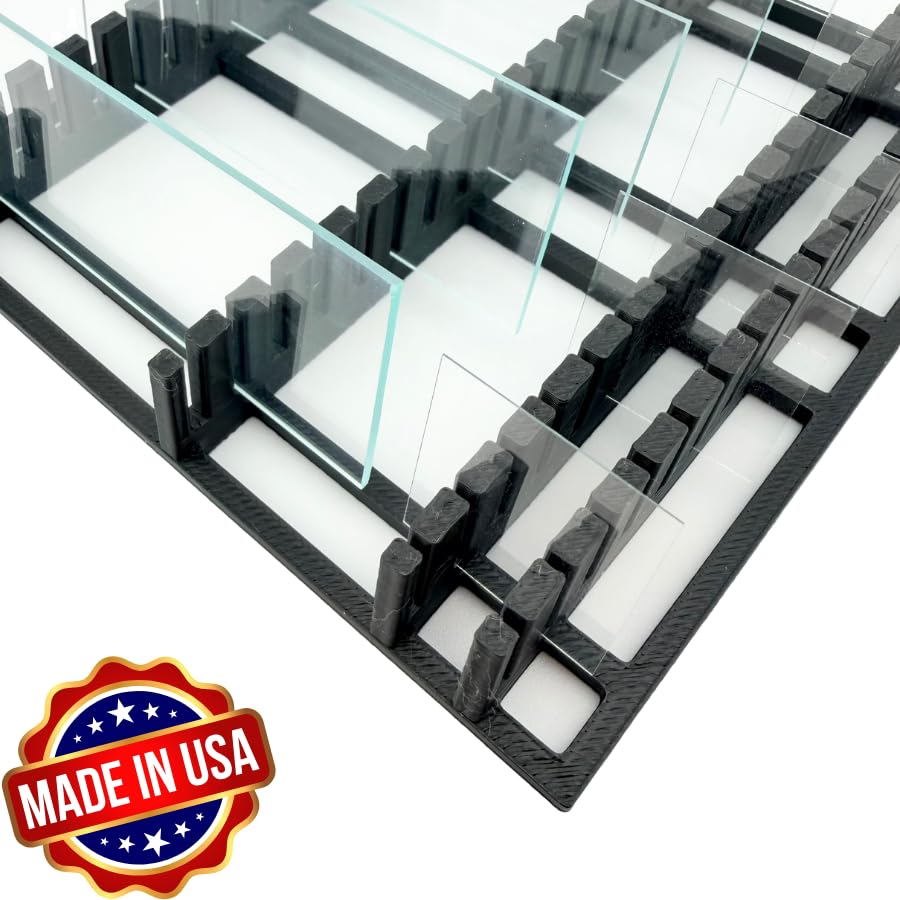 Microscope Slide Rack, 18-Position Slide and Cover Slip Organizer Stand for Laboratory Use | Durable Bench Storage Holder | Made in USA