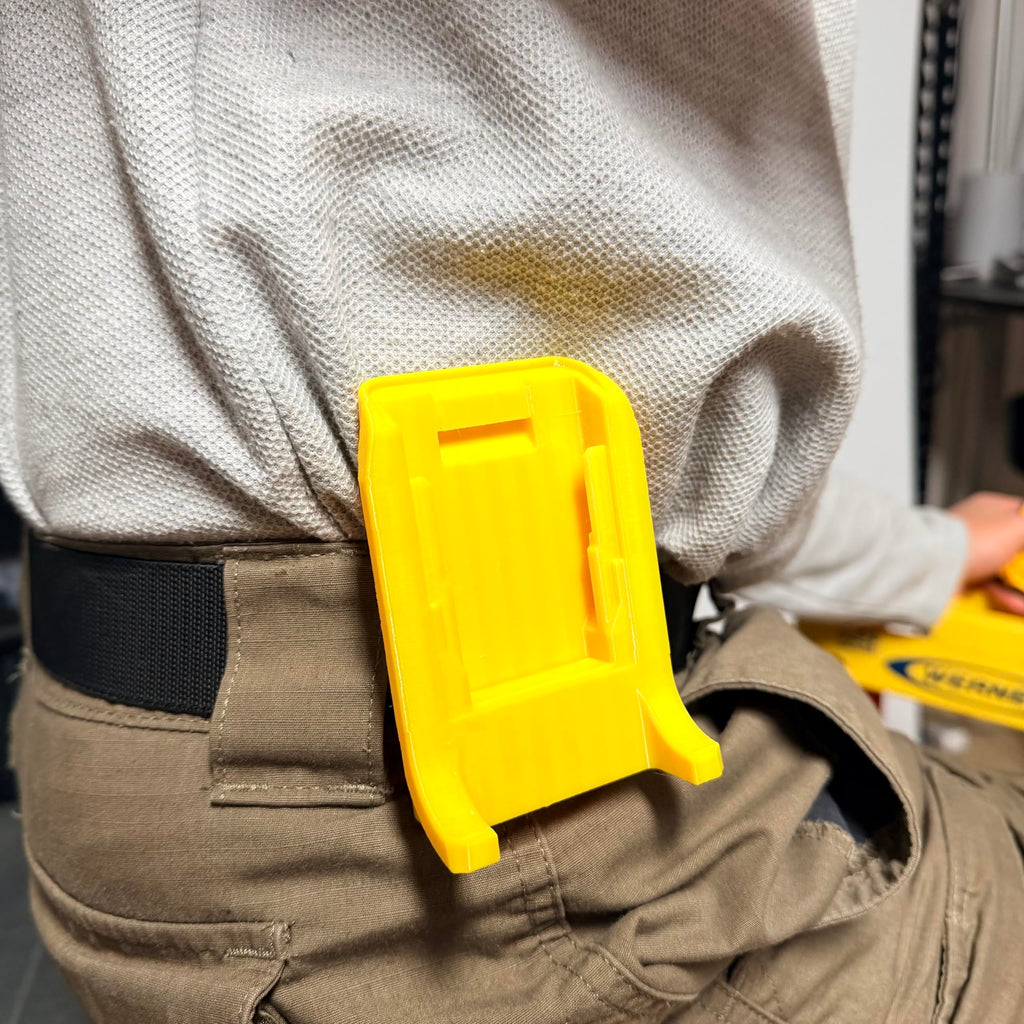 DeWalt 20V MAX Battery Belt Clip Holder 2-Pack Compatible with 60V XR FlexVolt PowerStack, Yellow | Made in USA