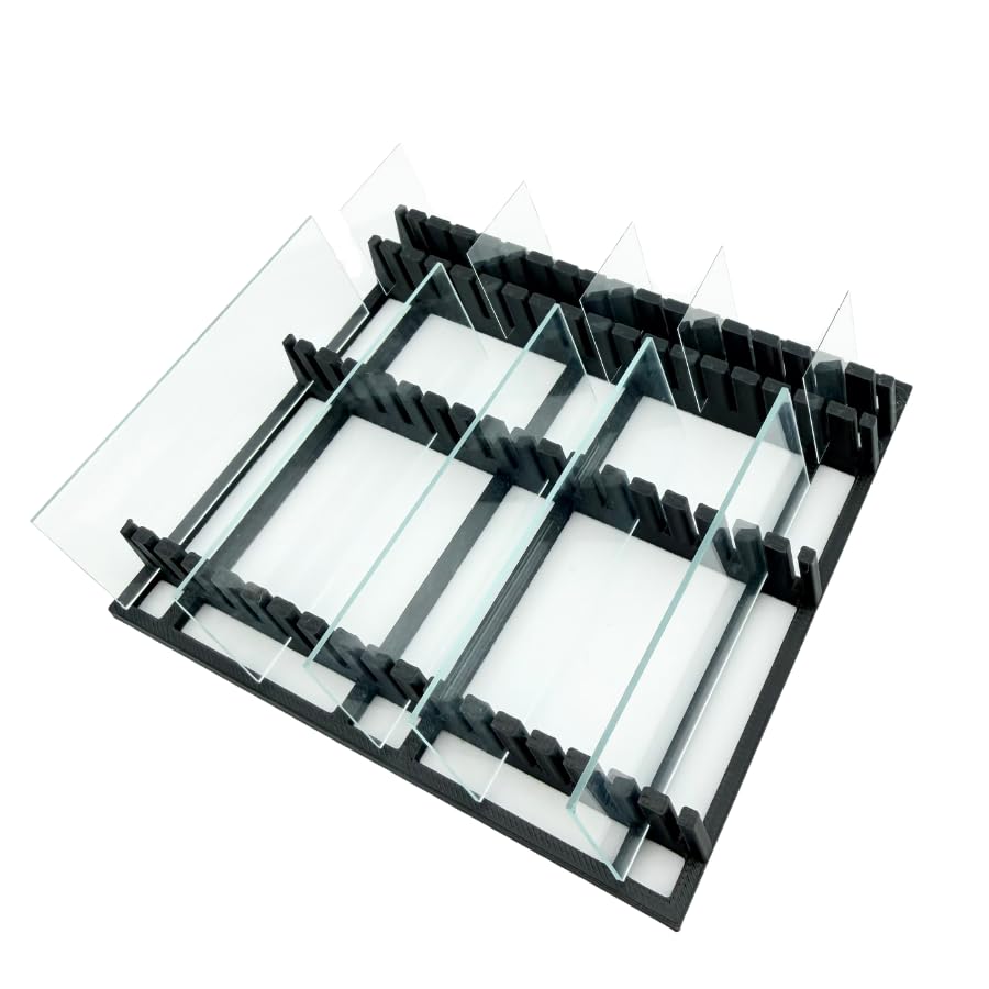 Microscope Slide Rack, 18-Position Slide and Cover Slip Organizer Stand for Laboratory Use | Durable Bench Storage Holder | Made in USA