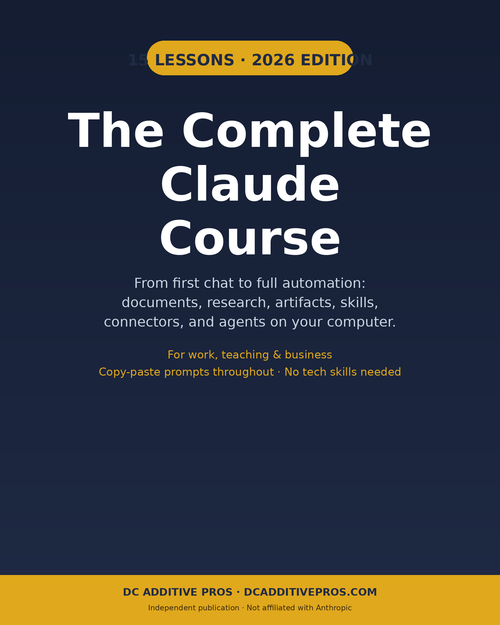 The Complete Claude Course 2026: master Claude AI in 15 lessons