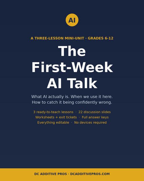The First-Week AI Talk: three-lesson AI literacy mini-unit for grades 6-12