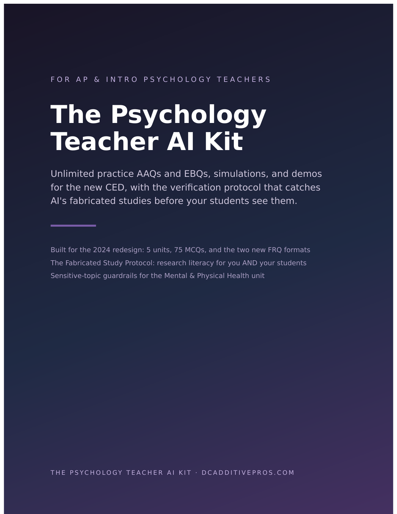 The Psychology Teacher AI Kit ebook cover