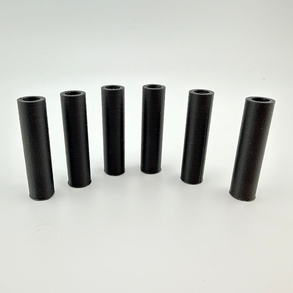 Carbon fiber round tube standoff spacers 6-pack, 8.5mm OD x 5mm ID x 34.5mm, made in USA