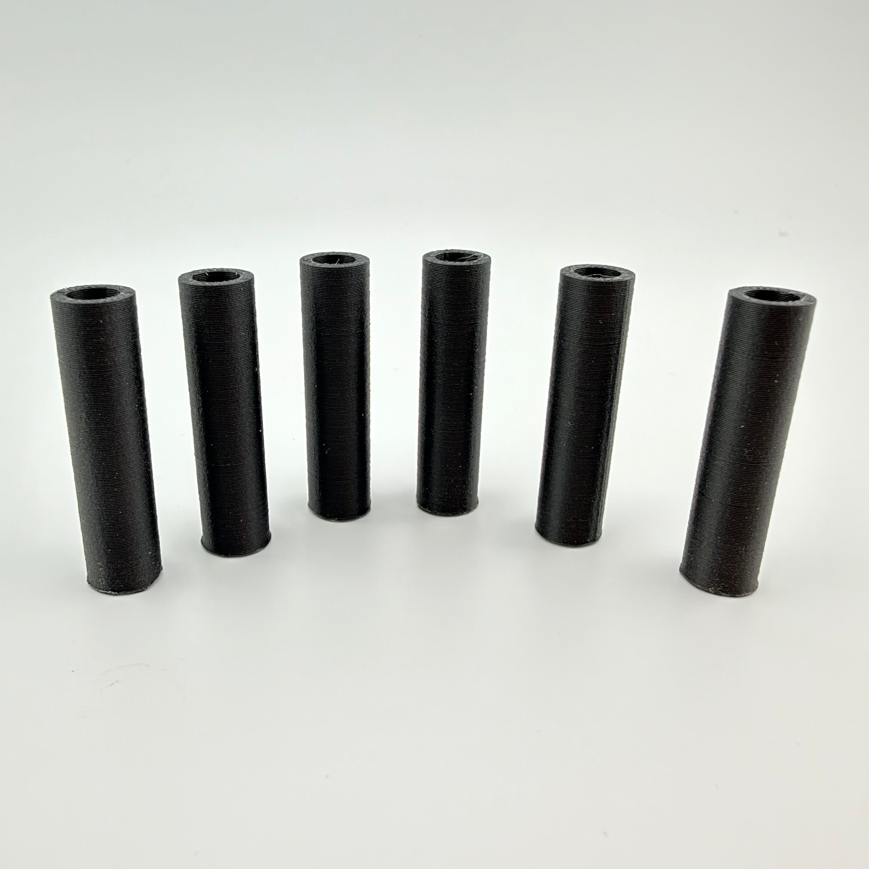Carbon fiber round tube standoff spacers 6-pack, 8.5mm OD x 5mm ID x 34.5mm, made in USA
