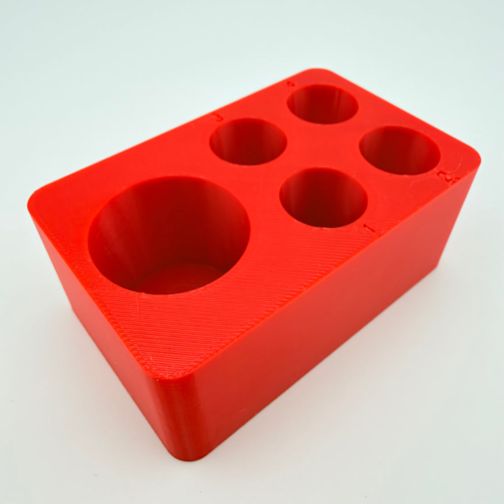 TubeDock 5-Place Centrifuge Tube Rack, 4x 15 mL + 1x 50 mL, Numbered, Made in USA