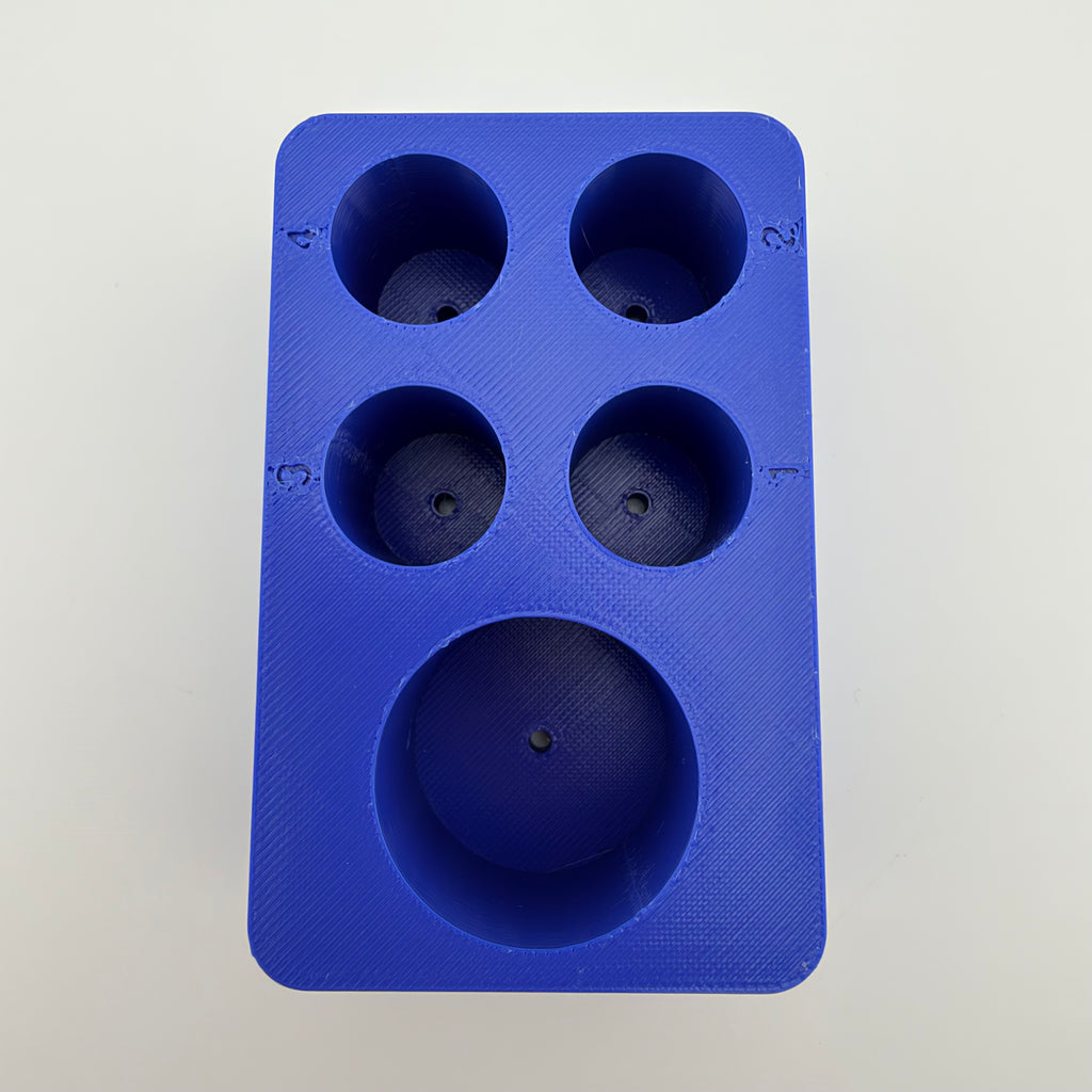 TubeDock 5-Place Centrifuge Tube Rack, 4x 15 mL + 1x 50 mL, Numbered, Made in USA