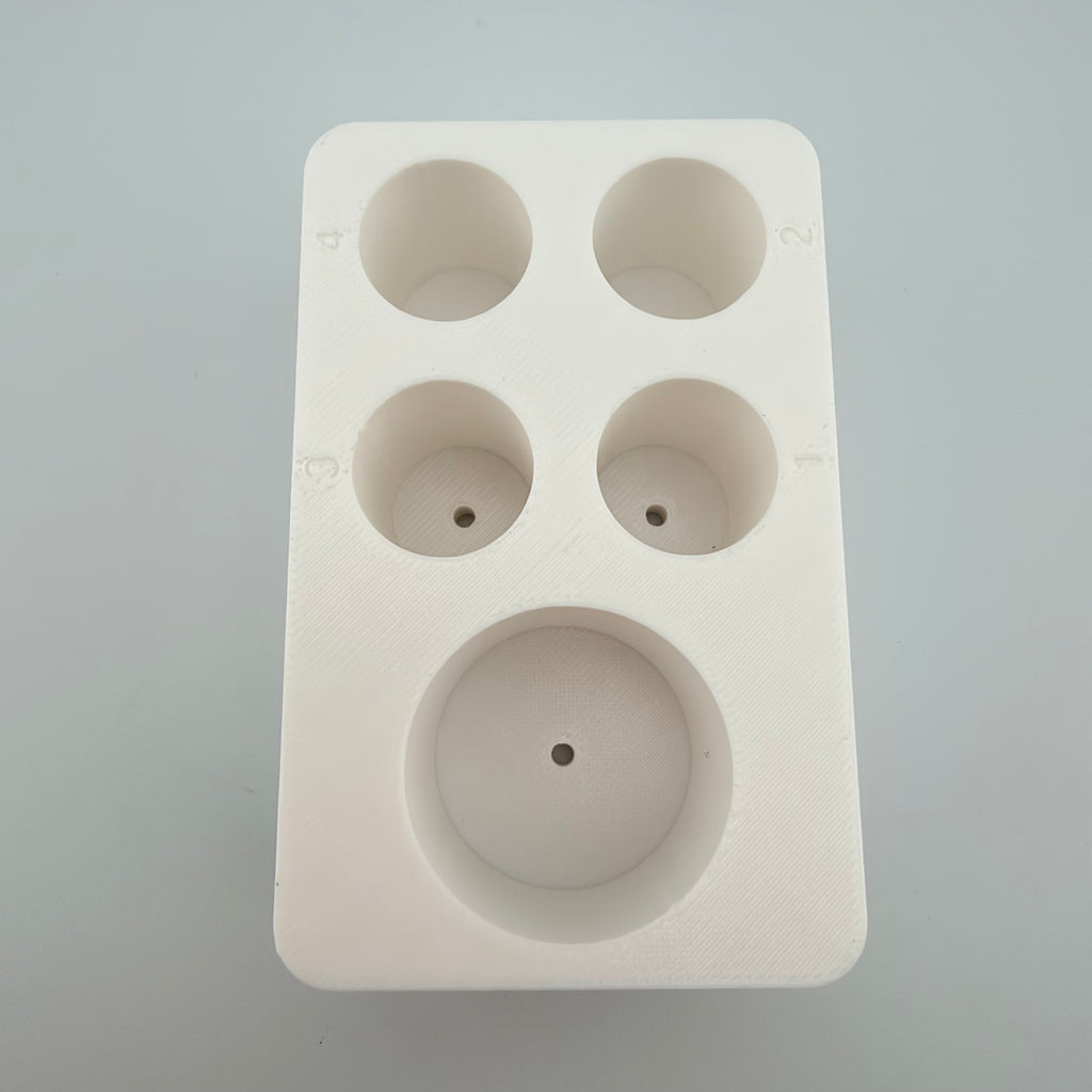 TubeDock 5-Place Centrifuge Tube Rack, 4x 15 mL + 1x 50 mL, Numbered, Made in USA
