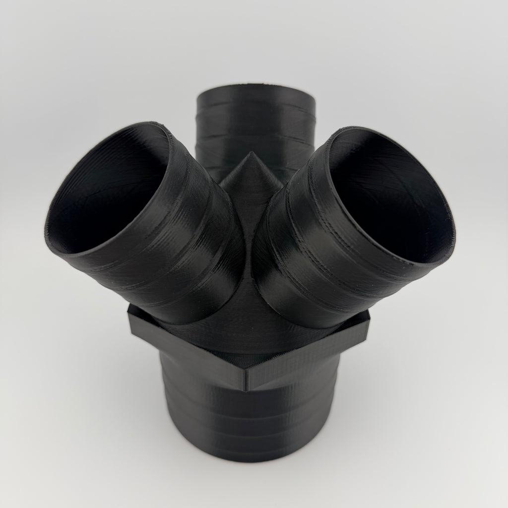 4 in to 2-1/2 in 3-Way Duct Splitter Y Connector, Dust Collection Shop Vac Vent Adapter