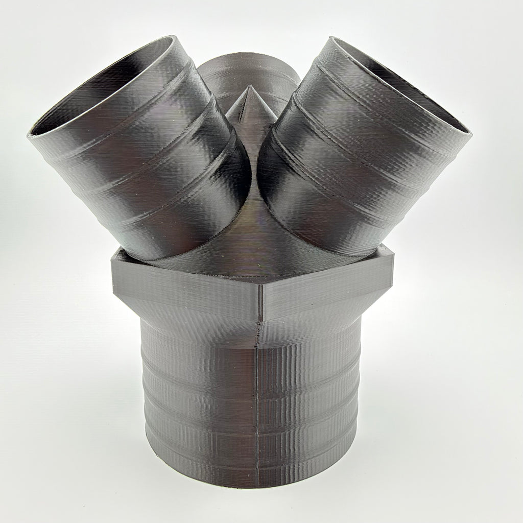 4 in to 2-1/2 in 3-Way Duct Splitter Y Connector, Dust Collection Shop Vac Vent Adapter