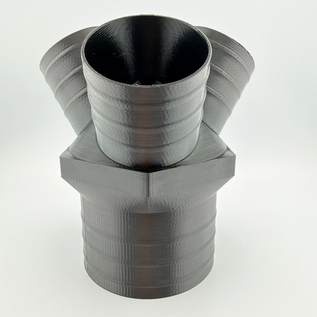 4 in to 2-1/2 in 3-Way Duct Splitter Y Connector, Dust Collection Shop Vac Vent Adapter