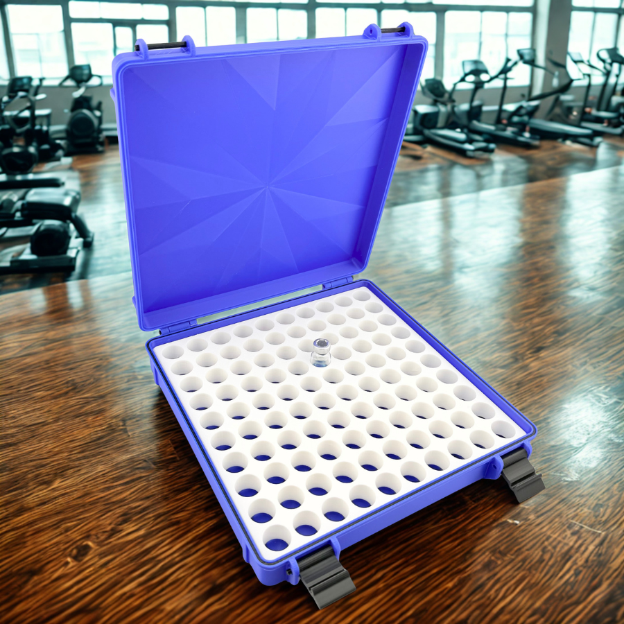 Peptide Vial Storage Case | 100-Slot Hard Shell Gasket Seal | USA Made