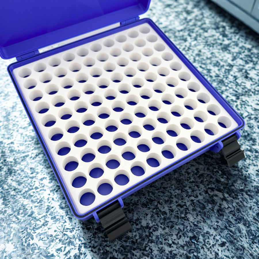 Peptide Vial Storage Case | 100-Slot Hard Shell Gasket Seal | USA Made