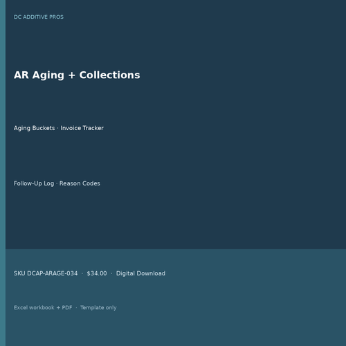 Accounts receivable aging template cover - AR aging report square