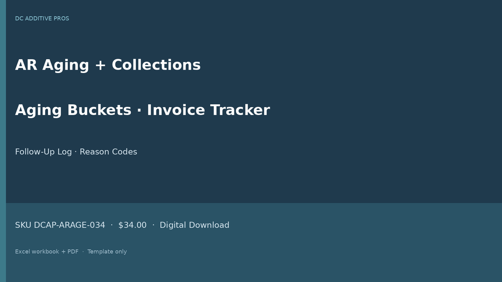Collections tracker and invoice aging report landscape cover