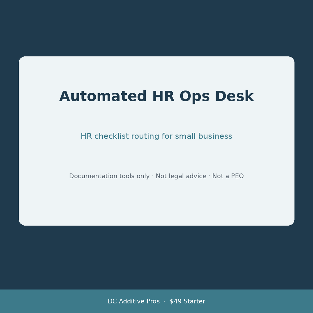 Automated HR Ops Desk cover - HR checklist for small business paperwork intake