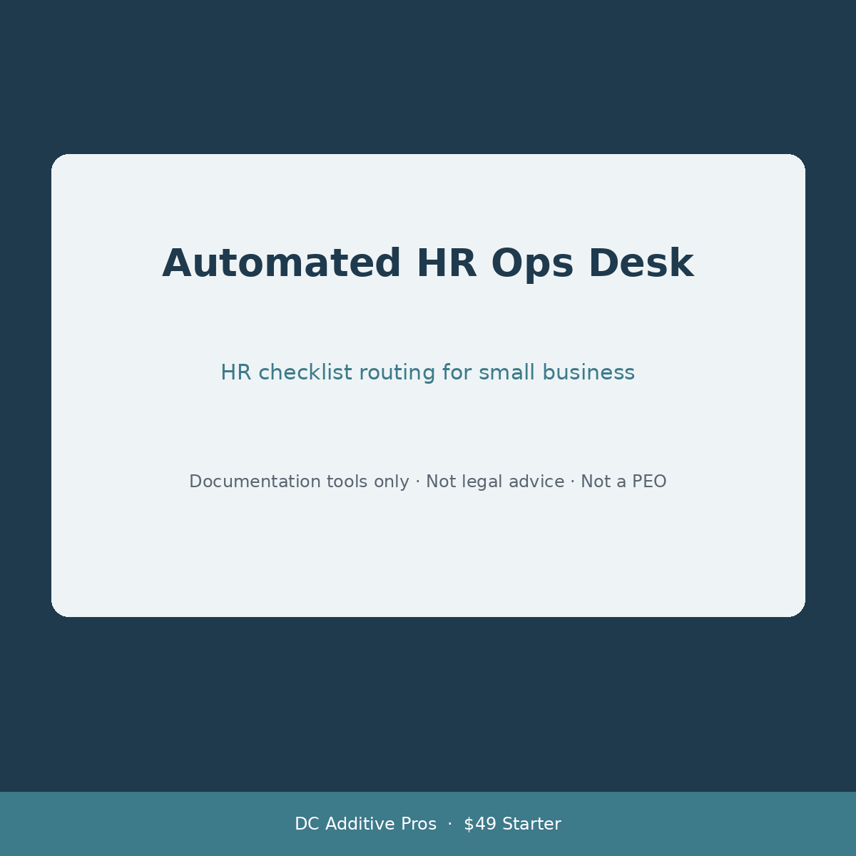 Automated HR Ops Desk cover - HR checklist for small business paperwork intake