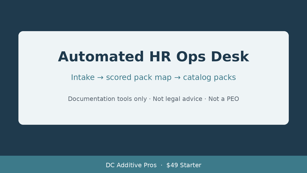 HR Ops Desk workflow - employee handbook starter onboarding paperwork remote work policy packs