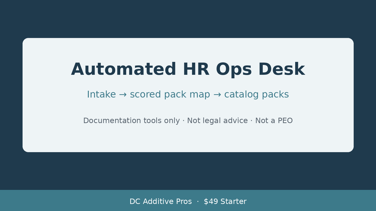 HR Ops Desk workflow - employee handbook starter onboarding paperwork remote work policy packs
