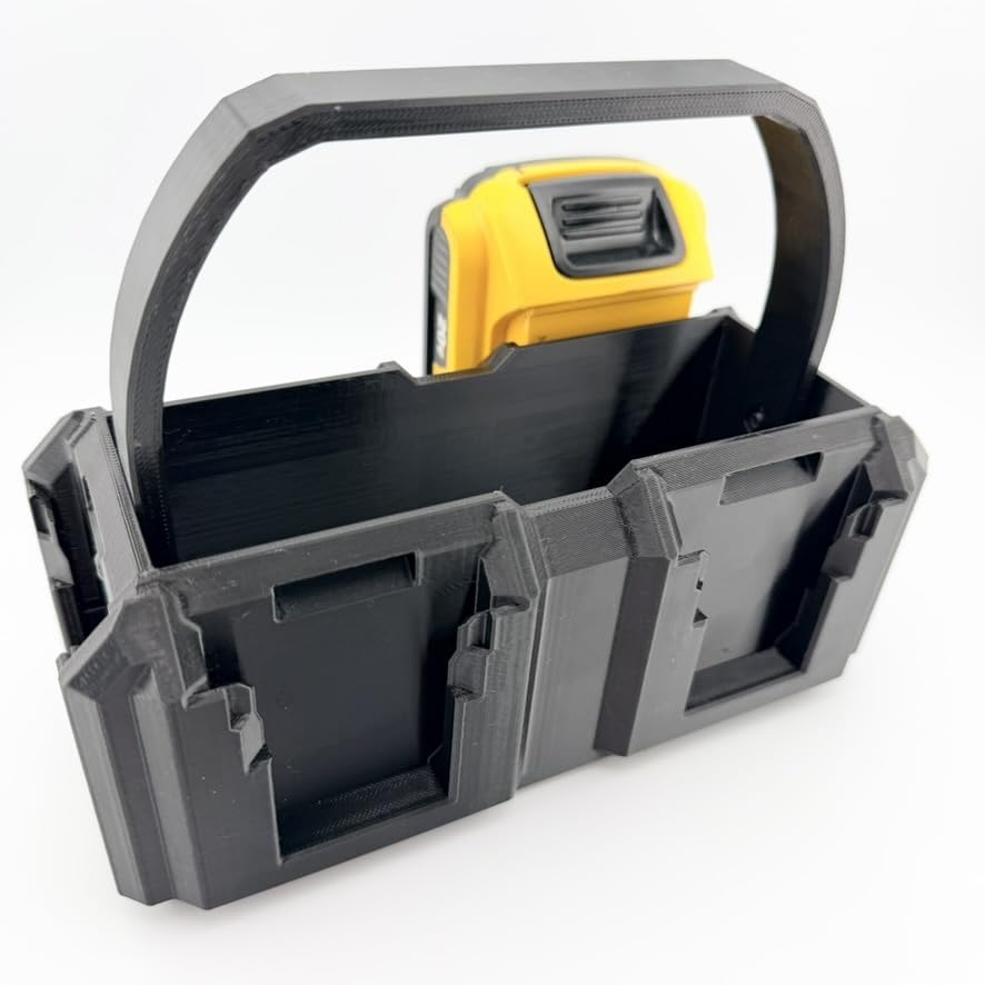 DeWalt Battery Organizer Carrier, Holds 6 20V MAX 60V XR FlexVolt PowerStack Batteries | Heavy Duty Engineered Polymer with Integrated Tray | Made in USA