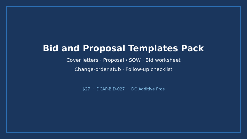 Bid and Proposal Templates Pack digital download landscape cover