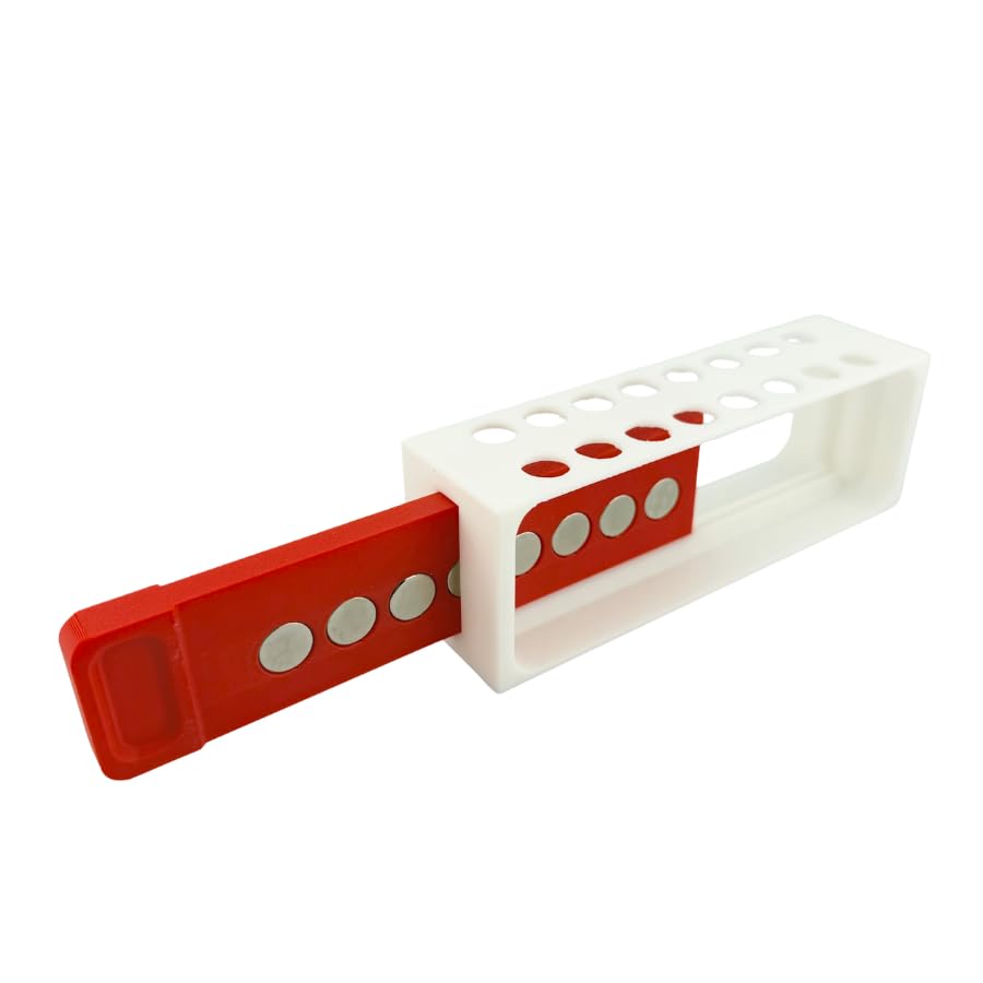 Magnetic Separation Rack for 1.5 mL and 2.0 mL Centrifuge Tubes, 16-Tube Capacity with Sliding Magnet Bar | Made in USA